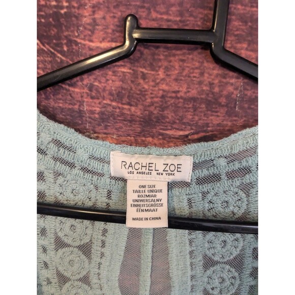 Rachel Zoe Sea Foam Lace Cardigan Cover Up One Size - Picture 3 of 6